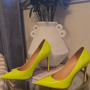 christian louboutin Neon Yellow Heels